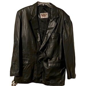 Vintage Leather Blazer. Size 12/large